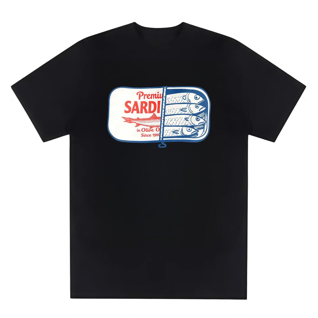 Vintage Sardines T-Shirt, Retro Fish Tattoo Graphic Tee for Men Women