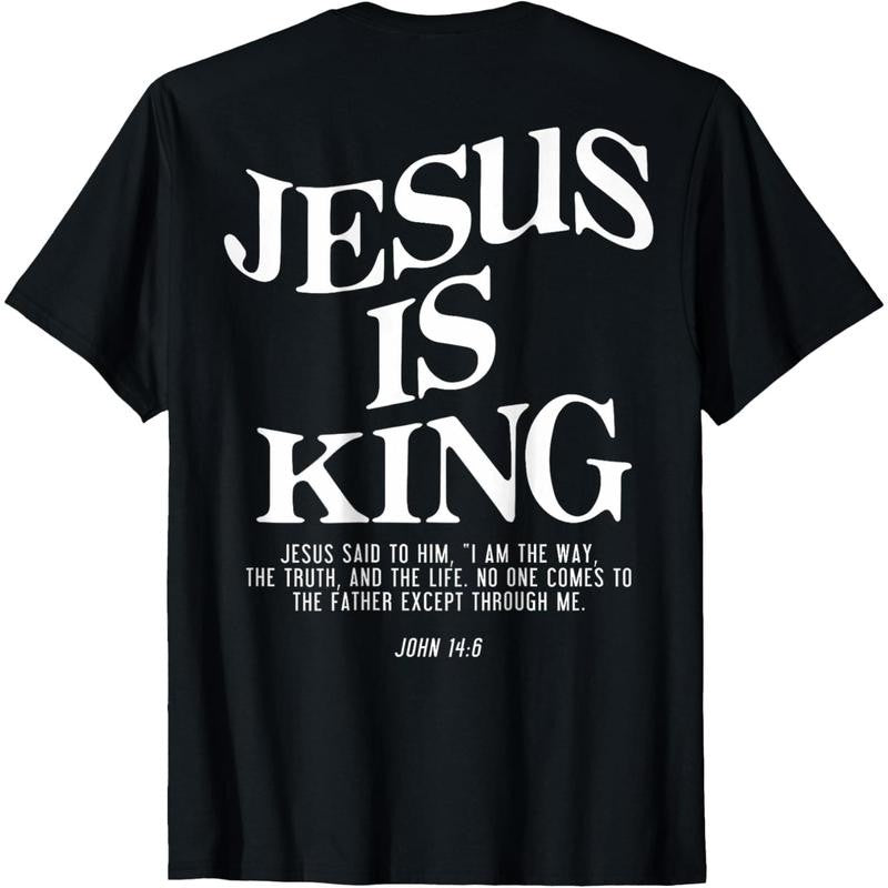Jesus Is King John 14:6 Bible Verse Graphic Christian Faith Scripture Back Tee