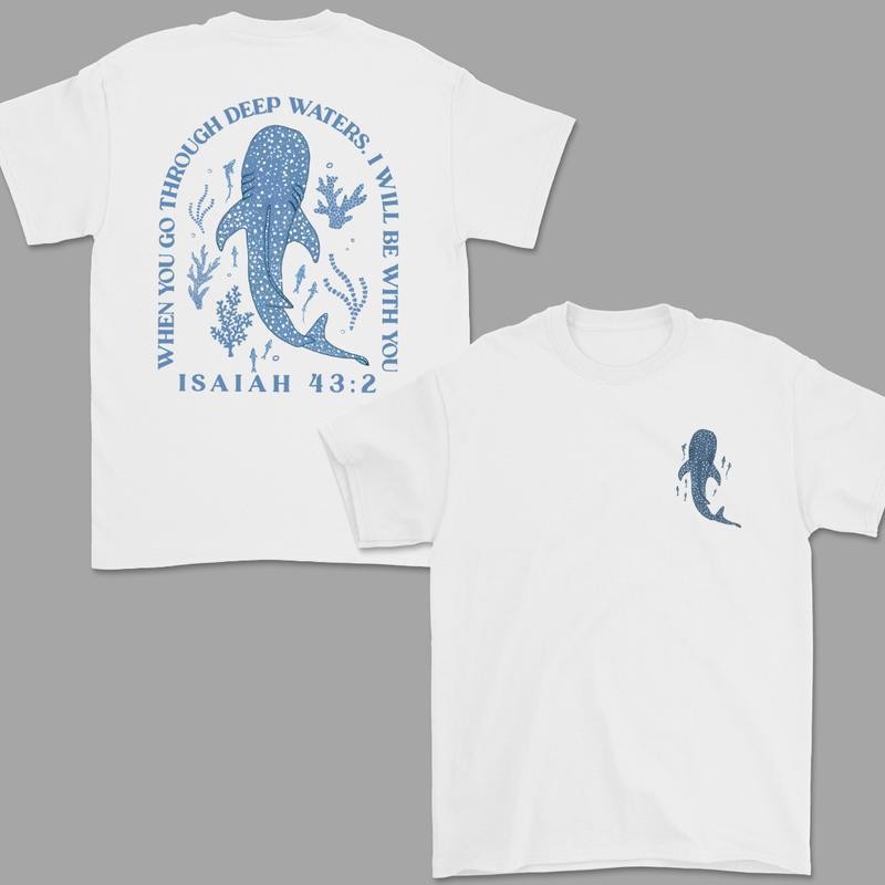 Whale Shark Tshirt Beachy TShirt Shark TShirt Jesus Tshirt Beachy Tee Beachy Tee