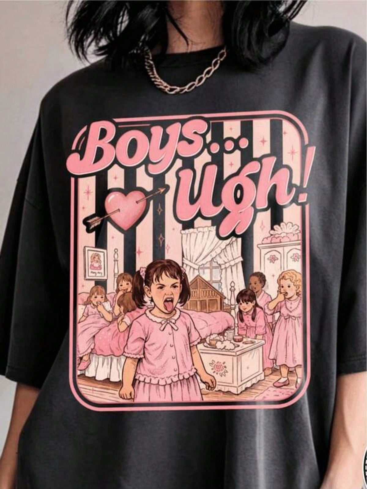 Ugh Funny Print Tee 90s Movie Quote Valentines Day Crew Neck Casual Top
