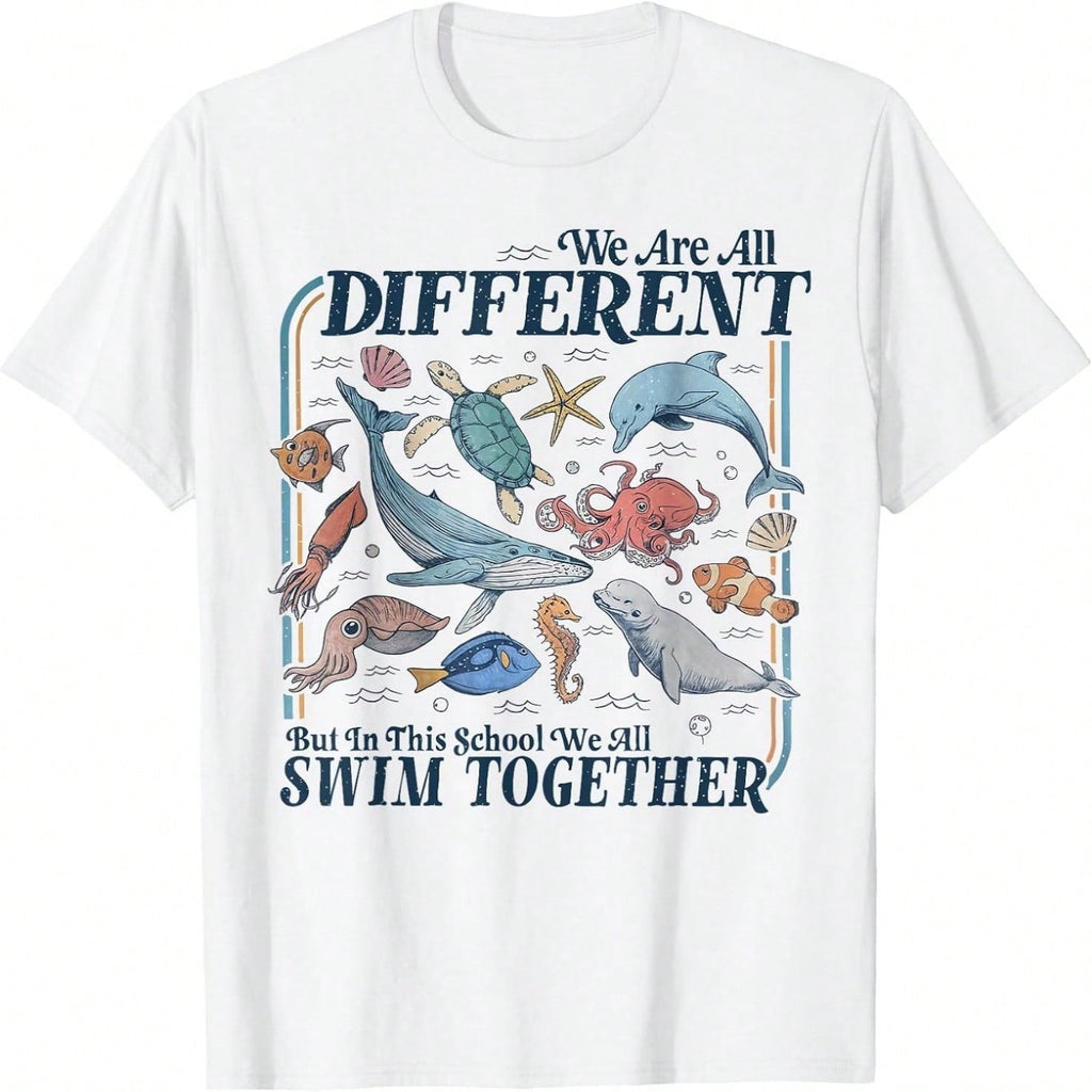 We All Swim Together TShirt Teacher Back To School TShirt Ocean Animal Classroom TShirt