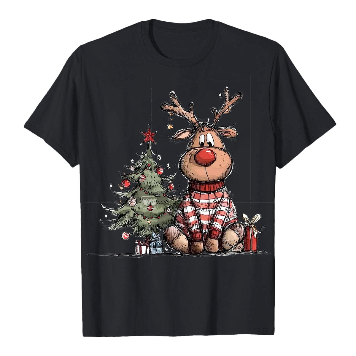Dmsael Christmas Tshirts Christmas Graphic Shirt for Women Casual Holiday Short Sleeve Tee Xmas Funny Printed Winter Tshirt Tops Black,S