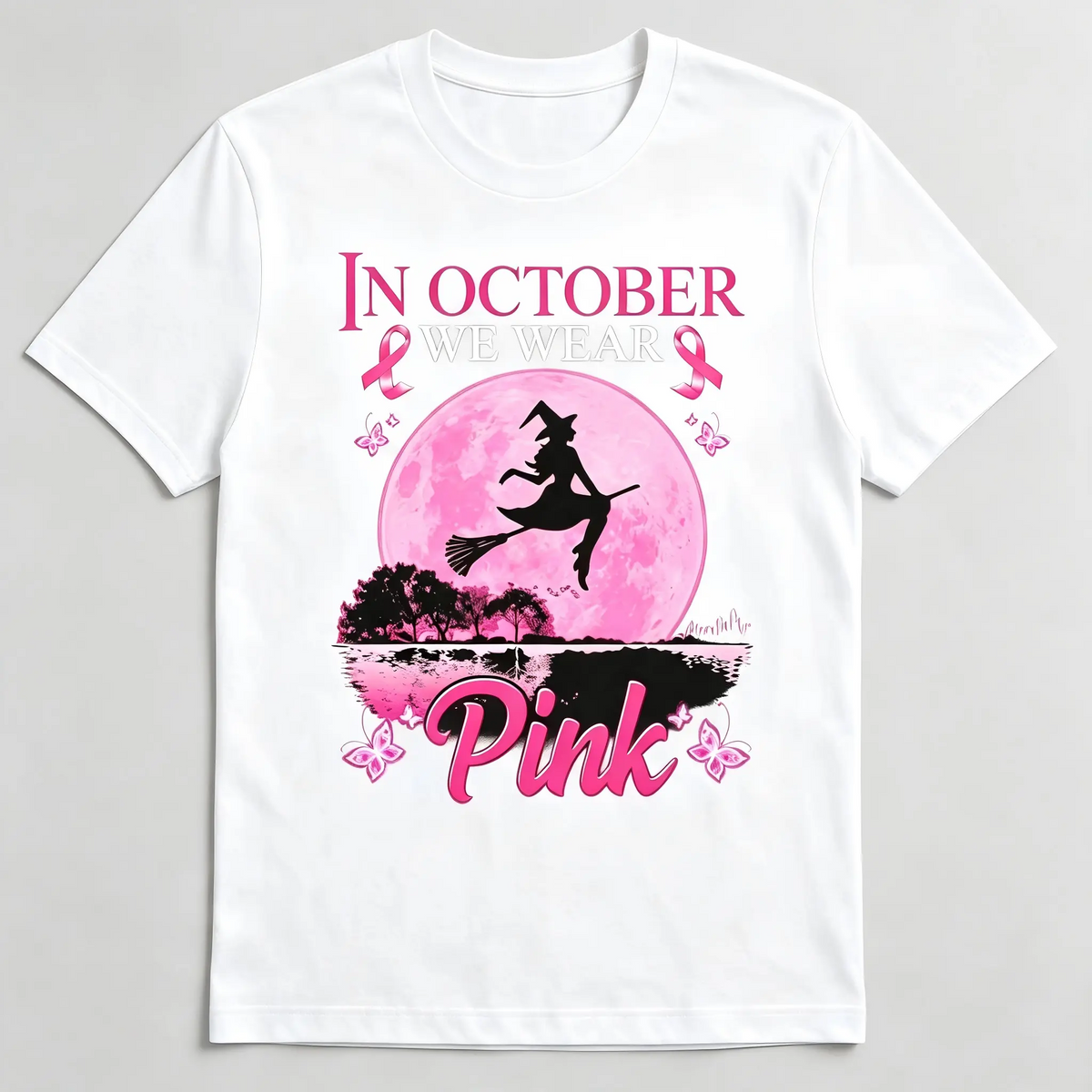 "In October We Wear Pink" Breast Cancer Awareness T-Shirt for Men Women