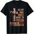 "All My Role Models Went To Prison" Bible Characters Cross Graphic T-Shirt for Men & Women - Vintage Christian Faith Tee, Soft Breathable Cotton Crew Neck Short Sleeve