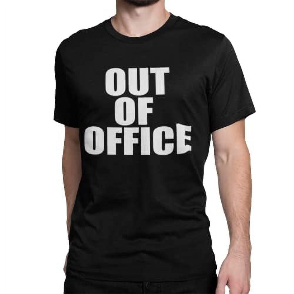 BROOKLYN VERTICAL Out of Office | Funny Sarcastic Vacation Retirement Adult Humor Joke Short Sleeve Crew Neck T-Shirt