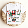 We Are Family Christmas 2026 Graphic T‑Shirt, Festive Making Memories Together Crew Neck Short‑Sleeve Casual Holiday Tee for Family Matching Xmas Outfits