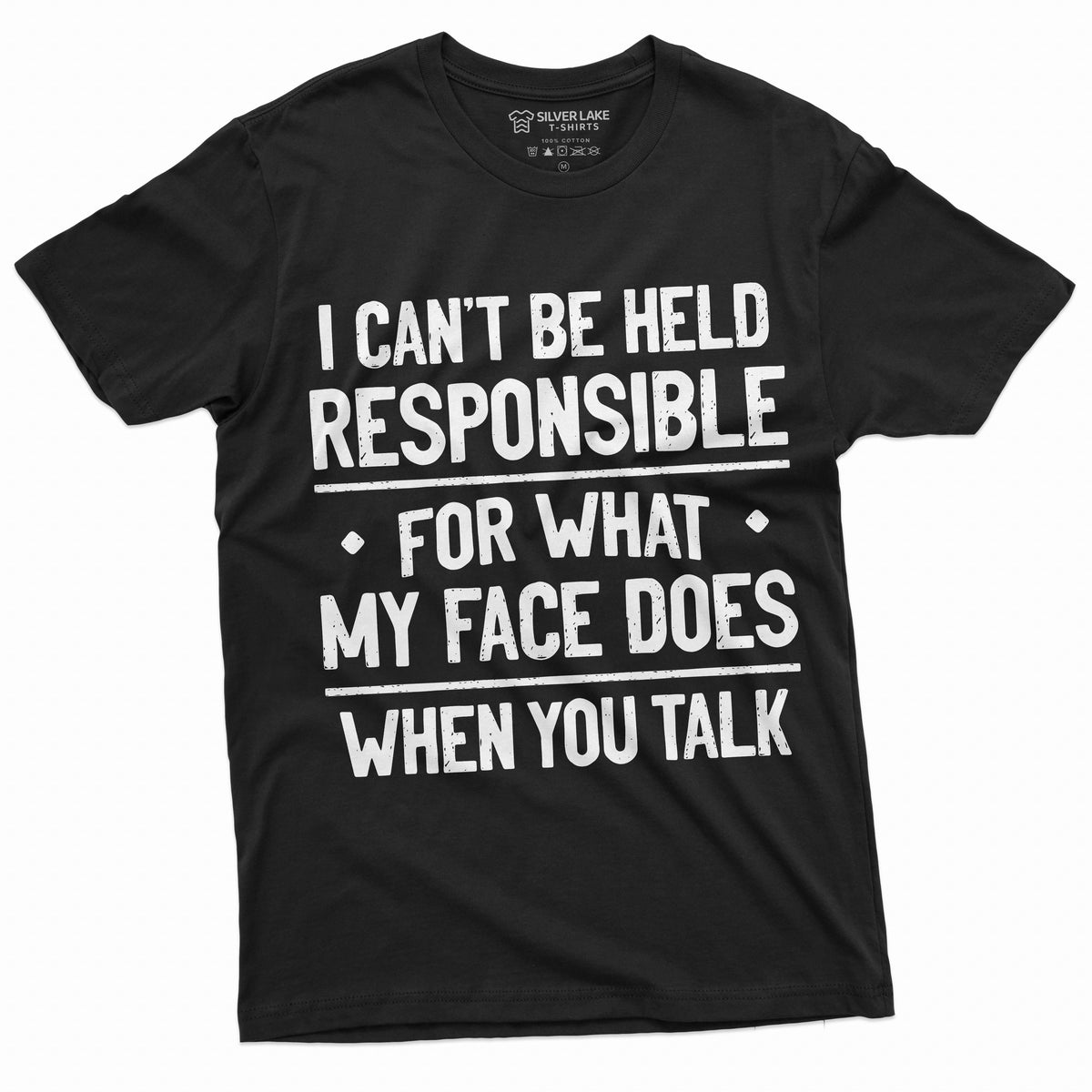 Funny Saying Shirt what my face does when you talk Sarcasm sarcastic T-shirt (Small Grey)