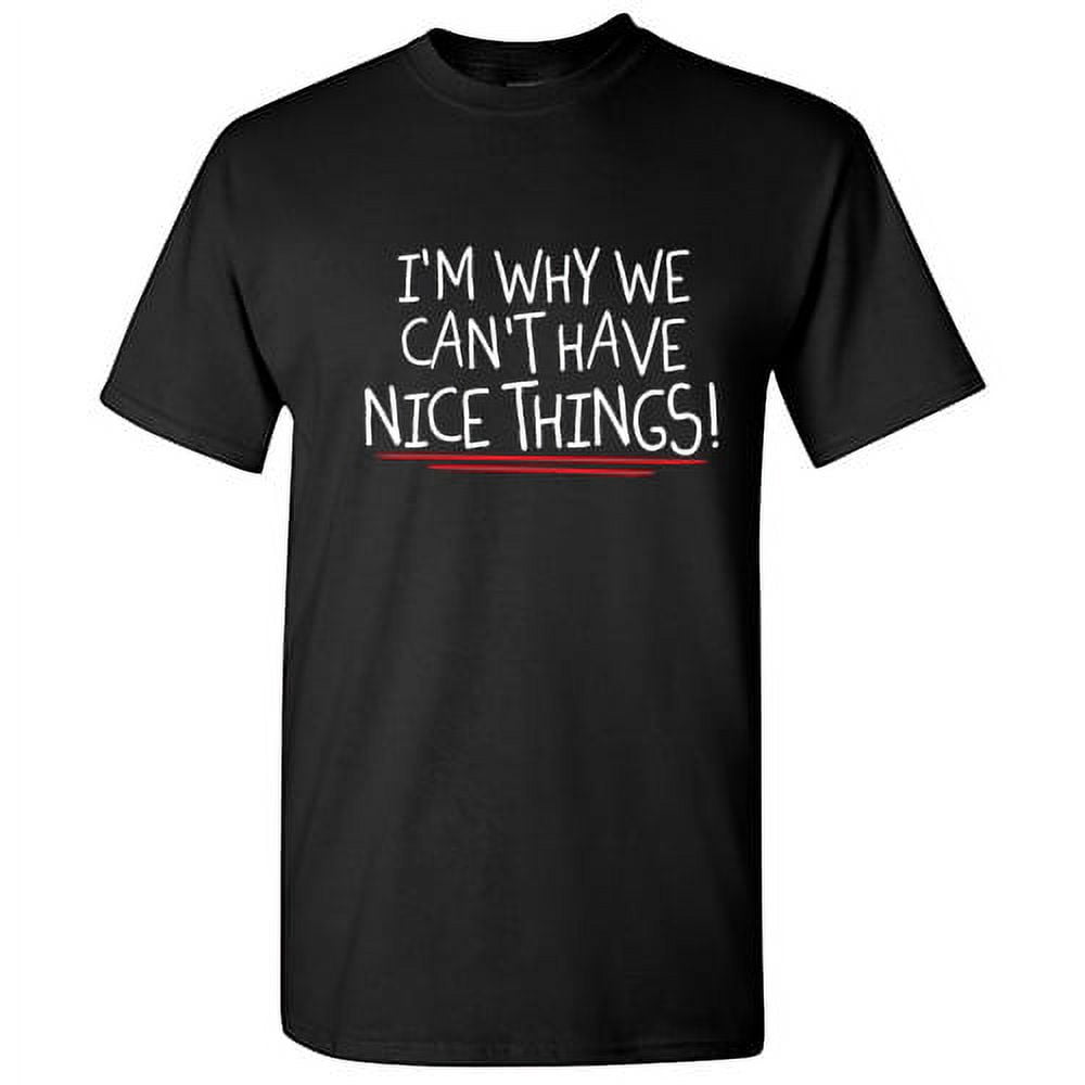 I'm Why We Can't Have Nice Things Hilarious Tshirt Novelty Humor Graphic Tees Silly Sarcastic Saying Gift For Xmas Anniversary Birthday Black Day Funny Mens T Shirt