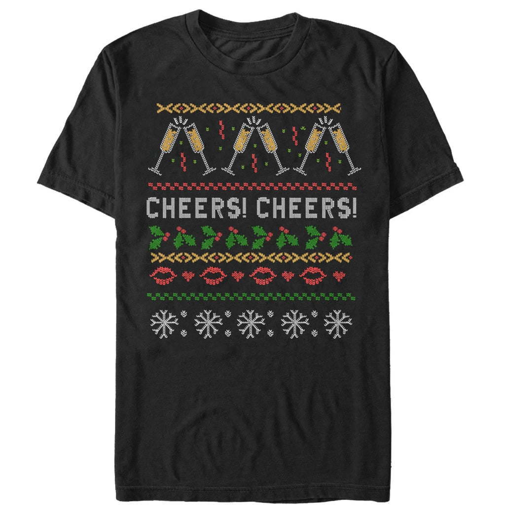 Men's Lost Gods Ugly Christmas Cheers Graphic T-Shirt