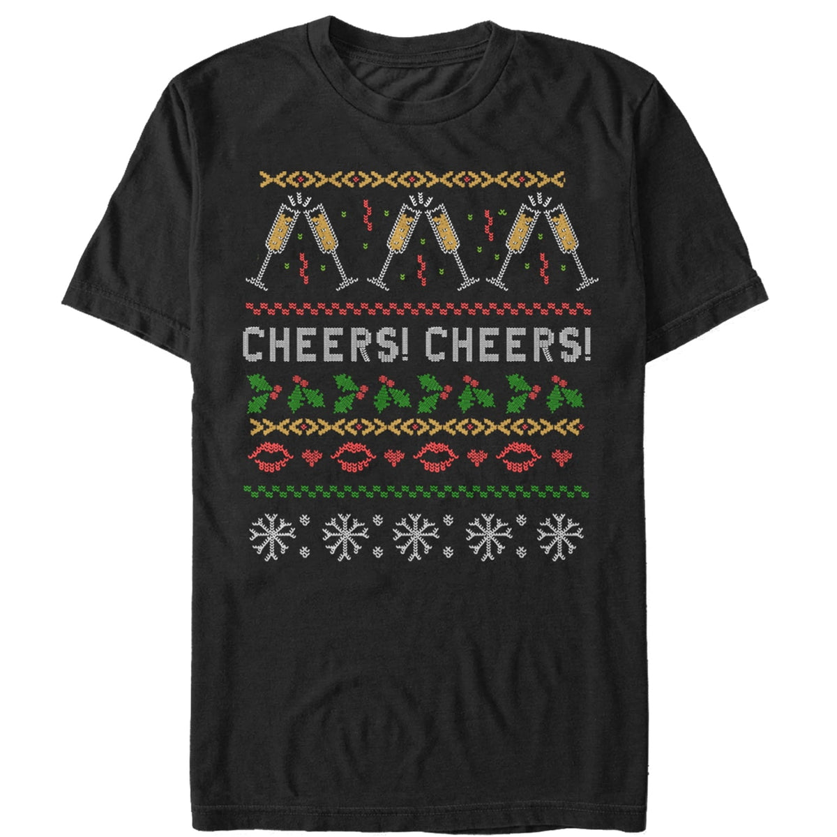 Men's Lost Gods Ugly Christmas Cheers Graphic T-Shirt