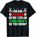 Santa Funny Christmas T-Shirt Holiday Graphic Tee for Men