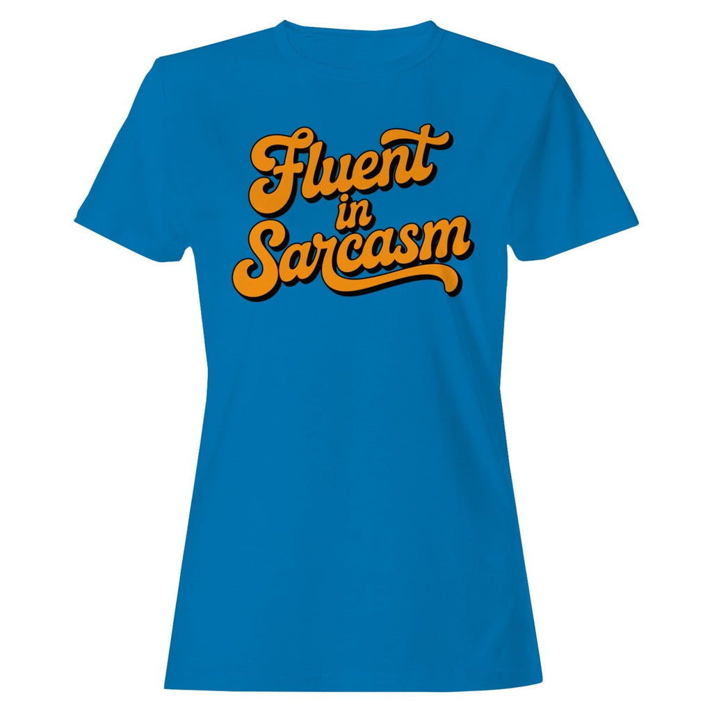 Smartprints Fluent in Sarcasm Retro Lettering Women's T-shirt White, Cotton, S