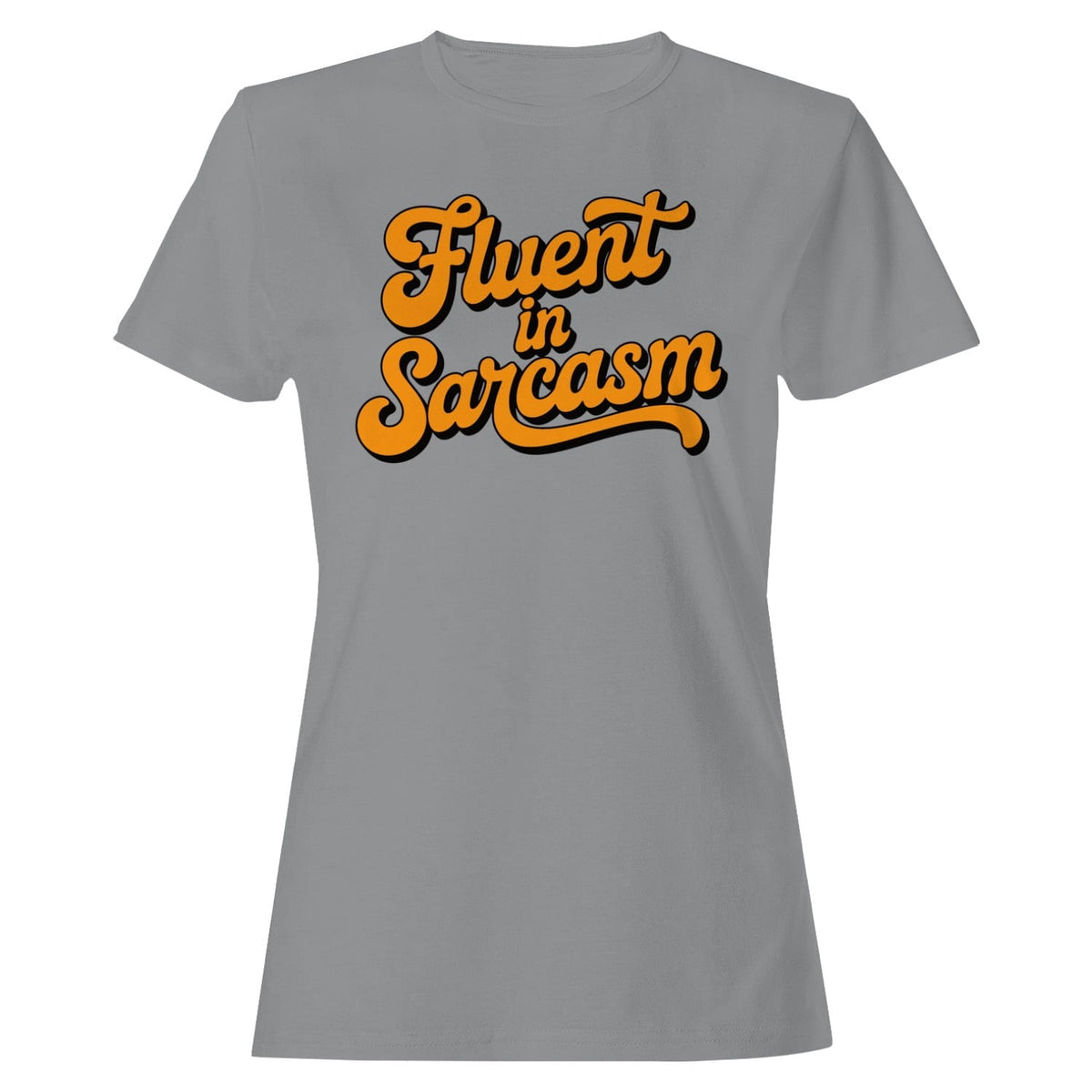 Smartprints Fluent in Sarcasm Retro Lettering Women's T-shirt White, Cotton, S