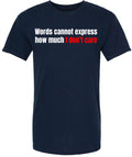 Words Cannot Express How Much I Don’t Care Printed T-Shirt Funny Sarcastic Cotton Crewneck Tee (NavyBlue, Small)