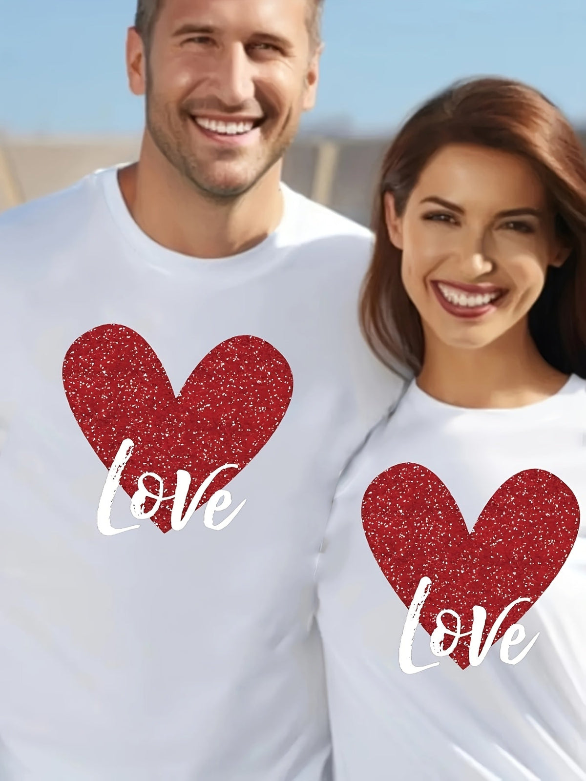 Heart Love Letter Print Short Sleeve Tee Spring Fall Vibrant Crew Neck Top