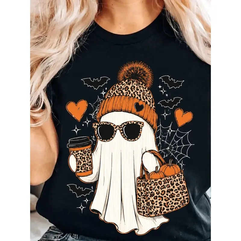 Funny Boo-Jee Ghost Graphic T-Shirt for Men And Women, Cute Halloween Party Costume Tee