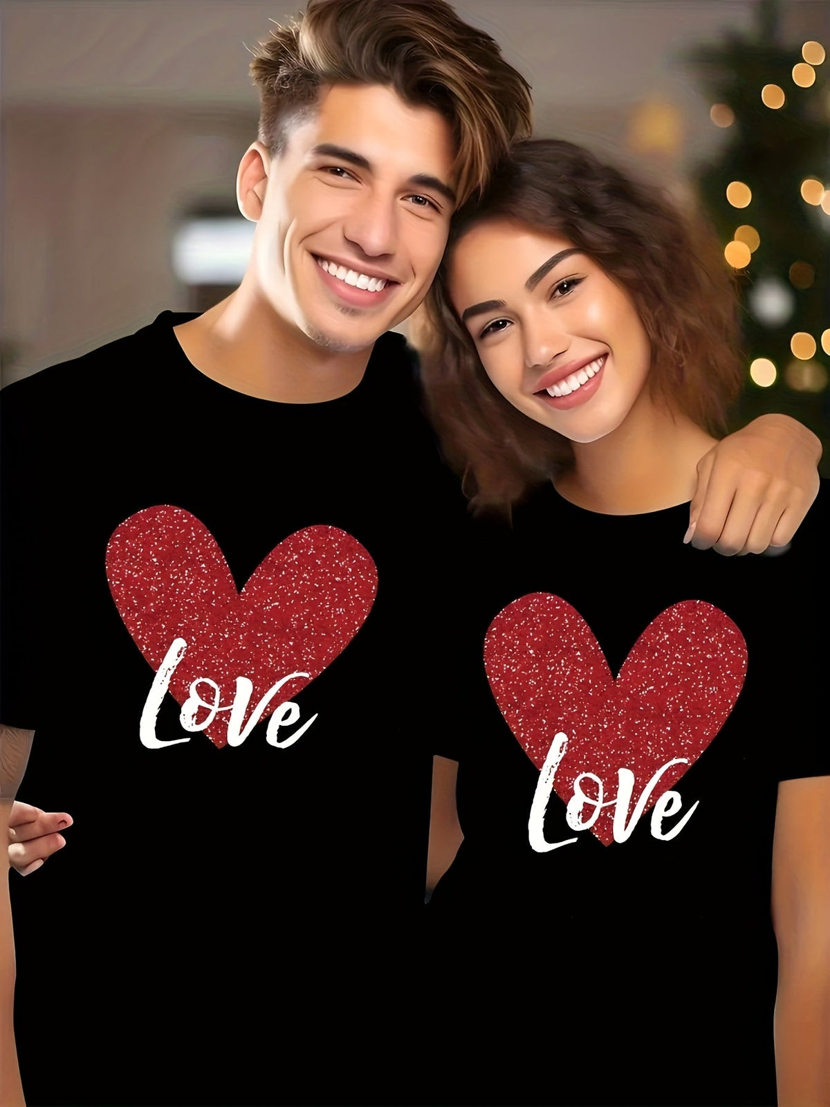 Heart Love Letter Print Short Sleeve Tee Spring Fall Vibrant Crew Neck Top