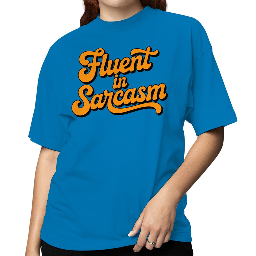 Smartprints Fluent in Sarcasm Retro Lettering Women's T-shirt White, Cotton, S