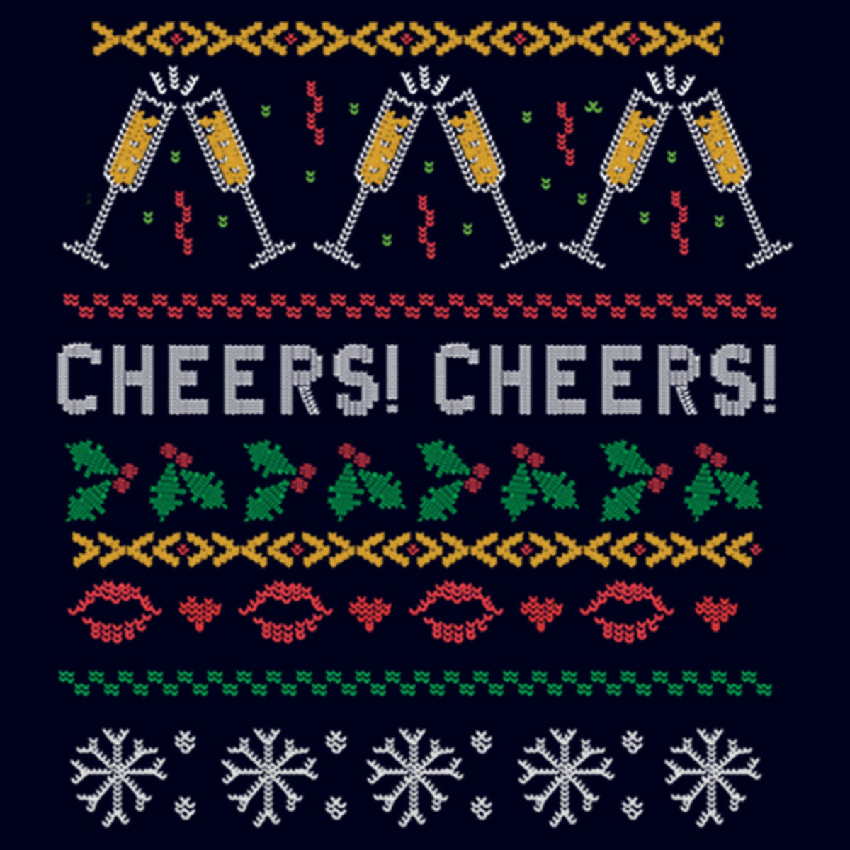 Men's Lost Gods Ugly Christmas Cheers Graphic T-Shirt