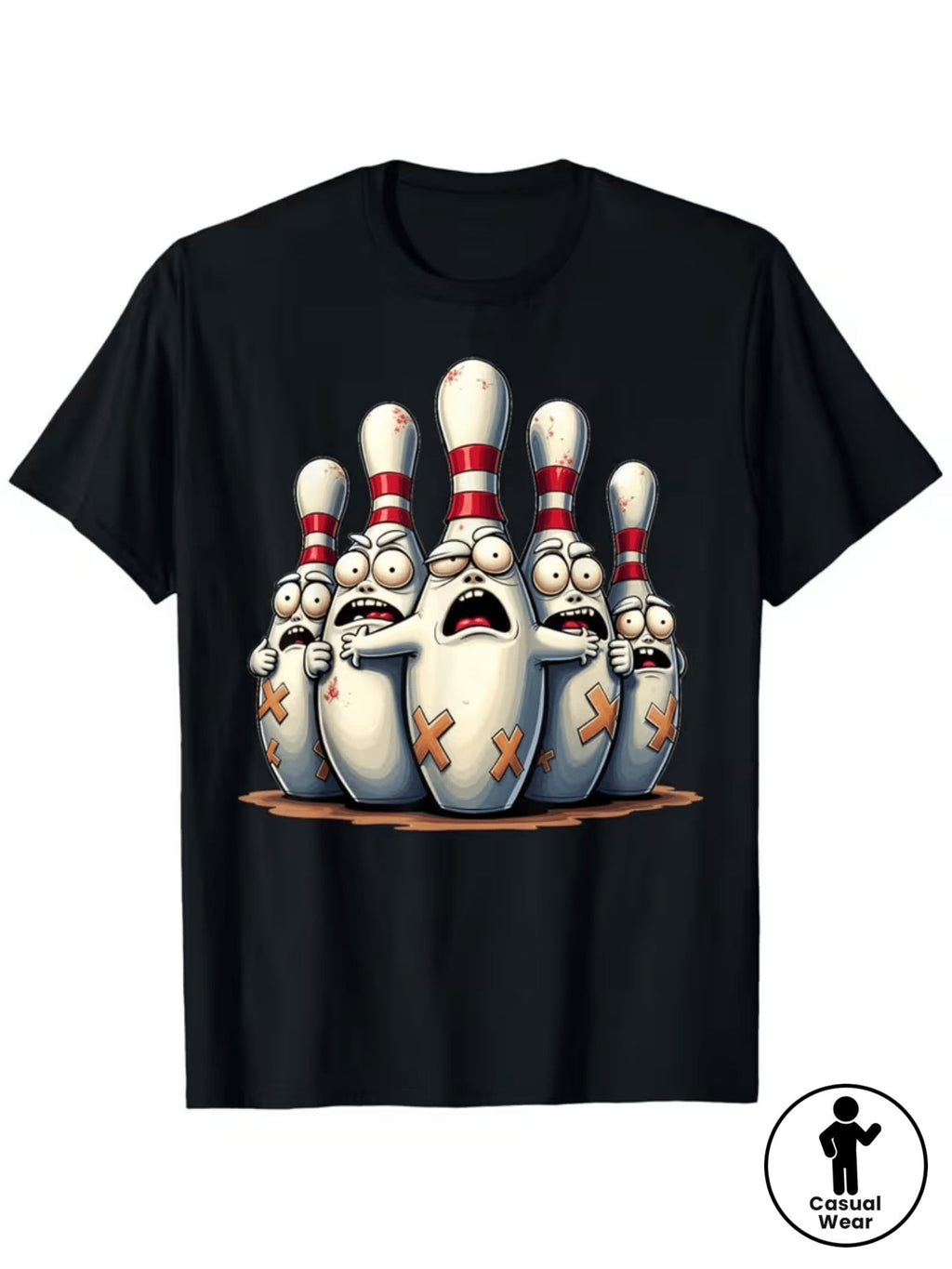 Funny Bowling Graphic Tee for Men Women, Cute Bowling Party Short Sleeve T-Shirt, Casual Crew Neck Top for Bowling Lover Gift
