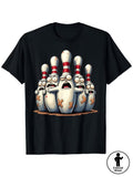 Funny Bowling Graphic Tee for Men Women, Cute Bowling Party Short Sleeve T-Shirt, Casual Crew Neck Top for Bowling Lover Gift