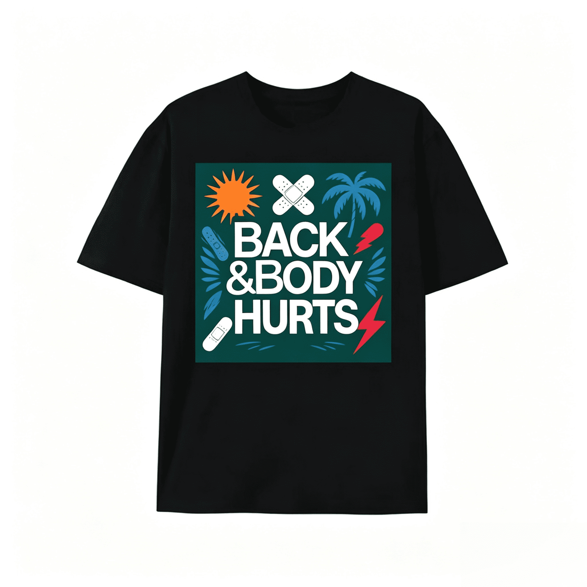 short sleeve shirt elaxed Fit Graphic T Shirt for Men - Casual Short Sleeve Tee with Funny 'Back And Body Hurts' Print for Summer, Spring